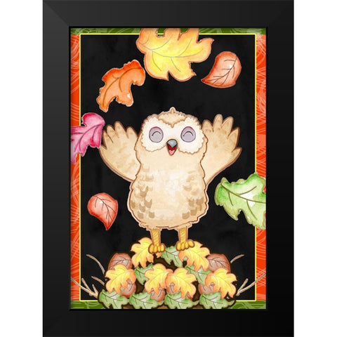 Leaf Pile Black Modern Wood Framed Art Print by Wade, Valarie