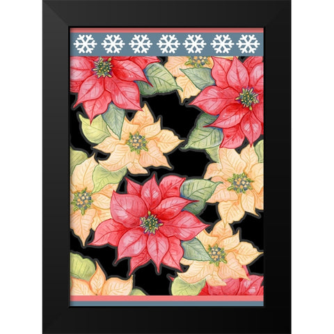Poinsettias Black Modern Wood Framed Art Print by Wade, Valarie