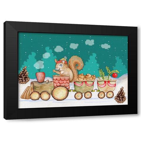 Woodland Express Black Modern Wood Framed Art Print by Wade, Valarie