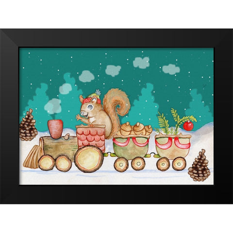 Woodland Express Black Modern Wood Framed Art Print by Wade, Valarie