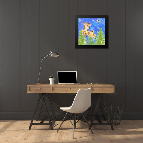 Flying Practice Black Modern Wood Framed Art Print by Wade, Valarie