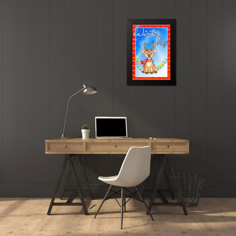 Winter Magic Black Modern Wood Framed Art Print by Wade, Valarie