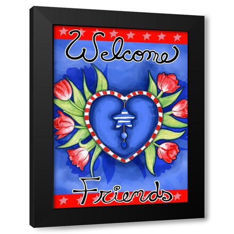Poppy Heart Black Modern Wood Framed Art Print with Double Matting by Wade, Valarie