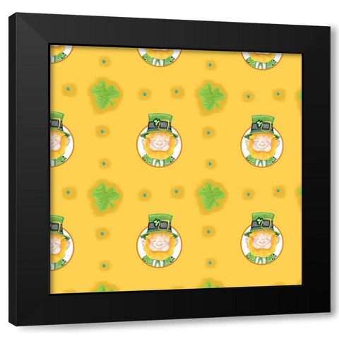 Leprechaun Black Modern Wood Framed Art Print by Wade, Valarie