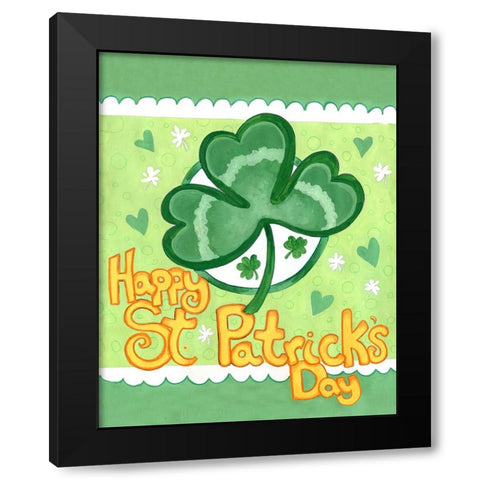 Shamrock Black Modern Wood Framed Art Print with Double Matting by Wade, Valarie