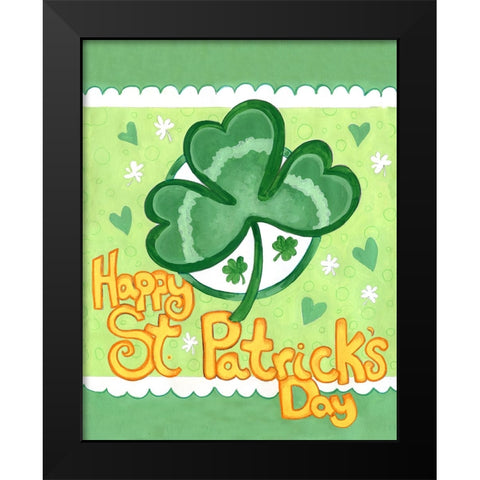 Shamrock Black Modern Wood Framed Art Print by Wade, Valarie