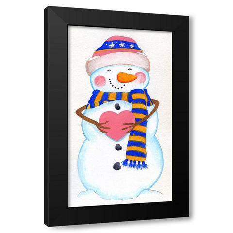 Blue And Orange Striped Black Modern Wood Framed Art Print by Wade, Valarie