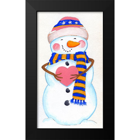 Blue And Orange Striped Black Modern Wood Framed Art Print by Wade, Valarie