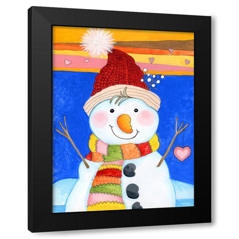 Love Keeps Me Warm Black Modern Wood Framed Art Print with Double Matting by Wade, Valarie