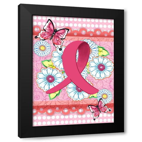 Think Pink Black Modern Wood Framed Art Print by Wade, Valarie