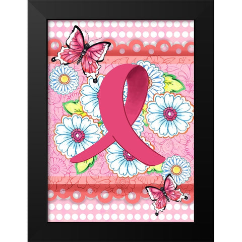 Think Pink Black Modern Wood Framed Art Print by Wade, Valarie
