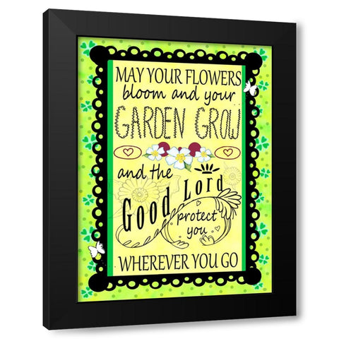 Irish Garden Black Modern Wood Framed Art Print with Double Matting by Wade, Valarie
