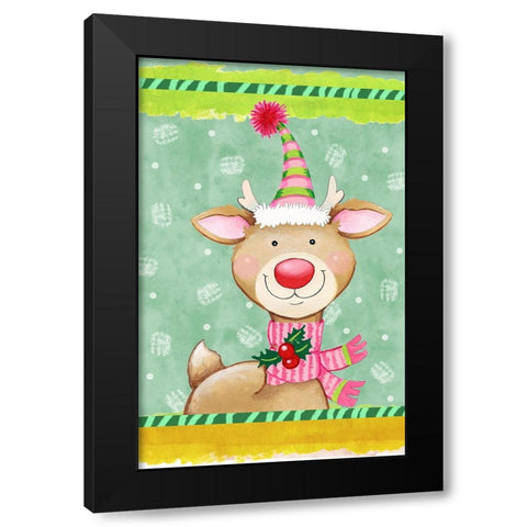 Sweetie Deer Black Modern Wood Framed Art Print by Wade, Valarie