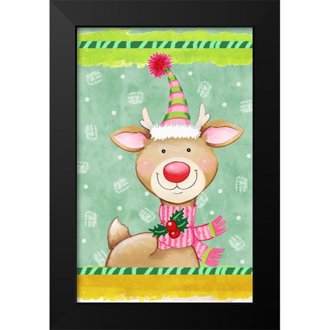 Sweetie Deer Black Modern Wood Framed Art Print by Wade, Valarie