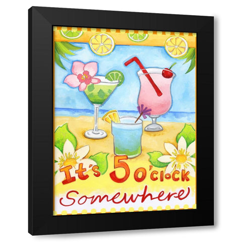 Tropical Paradise Black Modern Wood Framed Art Print by Wade, Valarie