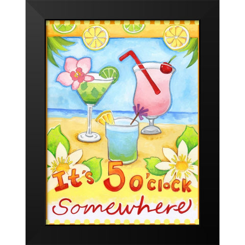 Tropical Paradise Black Modern Wood Framed Art Print by Wade, Valarie