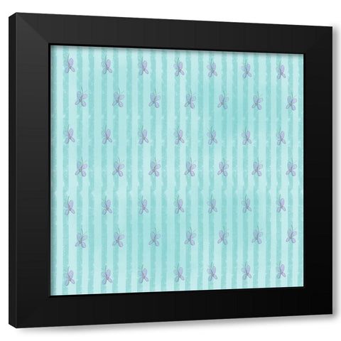 Buterfly Blues Black Modern Wood Framed Art Print by Wade, Valarie