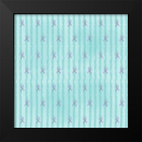 Buterfly Blues Black Modern Wood Framed Art Print by Wade, Valarie