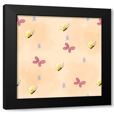 Butterflies Black Modern Wood Framed Art Print with Double Matting by Wade, Valarie