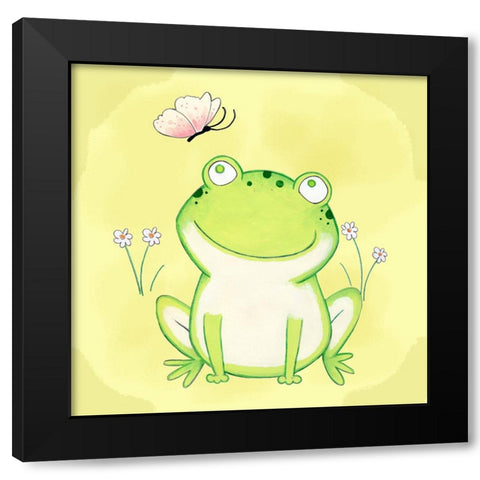 Flutter Friend Black Modern Wood Framed Art Print by Wade, Valarie