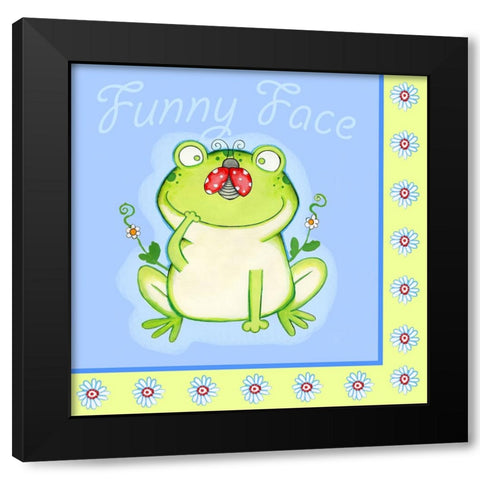 Funny Face With Border Black Modern Wood Framed Art Print by Wade, Valarie