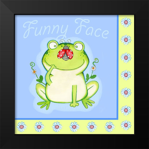 Funny Face With Border Black Modern Wood Framed Art Print by Wade, Valarie