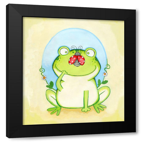 Funny Face Black Modern Wood Framed Art Print with Double Matting by Wade, Valarie