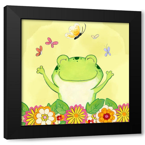 Happiness Black Modern Wood Framed Art Print by Wade, Valarie