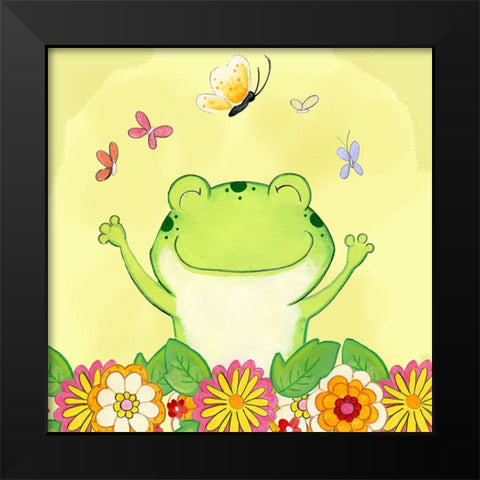 Happiness Black Modern Wood Framed Art Print by Wade, Valarie