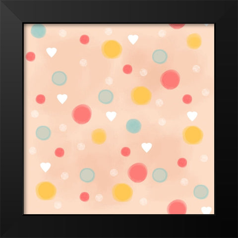 Polka Dots Black Modern Wood Framed Art Print by Wade, Valarie