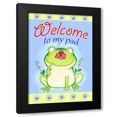 Welcome To My Pad Black Modern Wood Framed Art Print with Double Matting by Wade, Valarie