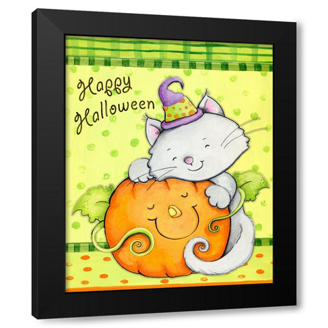 Hugs and Pumpkin Black Modern Wood Framed Art Print by Wade, Valarie