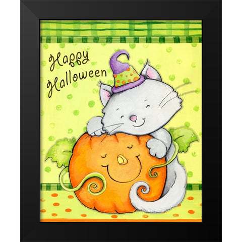 Hugs and Pumpkin Black Modern Wood Framed Art Print by Wade, Valarie
