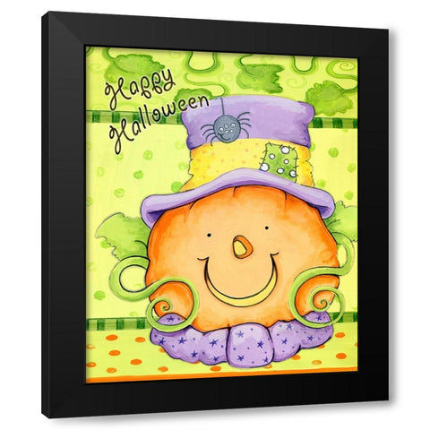 Pumpkin Friend Black Modern Wood Framed Art Print with Double Matting by Wade, Valarie