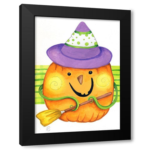 Grab Your Broom Black Modern Wood Framed Art Print by Wade, Valarie