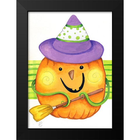 Grab Your Broom Black Modern Wood Framed Art Print by Wade, Valarie