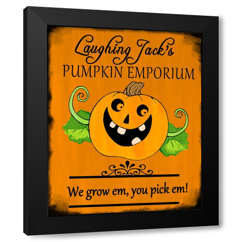 Laughing Jack Black Modern Wood Framed Art Print by Wade, Valarie