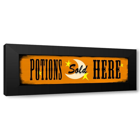 Potions Sold Here Black Modern Wood Framed Art Print by Wade, Valarie