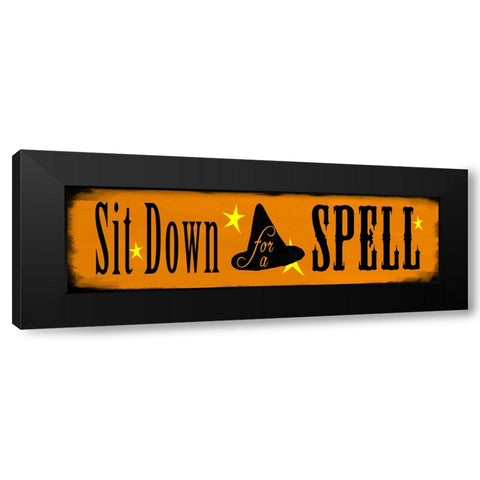 Sit Down For A Spell Black Modern Wood Framed Art Print by Wade, Valarie