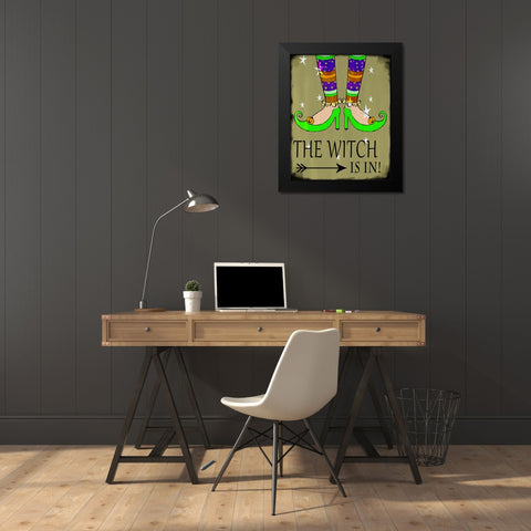 The Witch Is In Black Modern Wood Framed Art Print by Wade, Valarie
