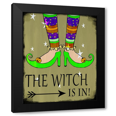 The Witch Is In Black Modern Wood Framed Art Print by Wade, Valarie