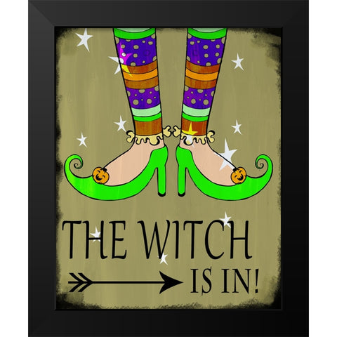 The Witch Is In Black Modern Wood Framed Art Print by Wade, Valarie