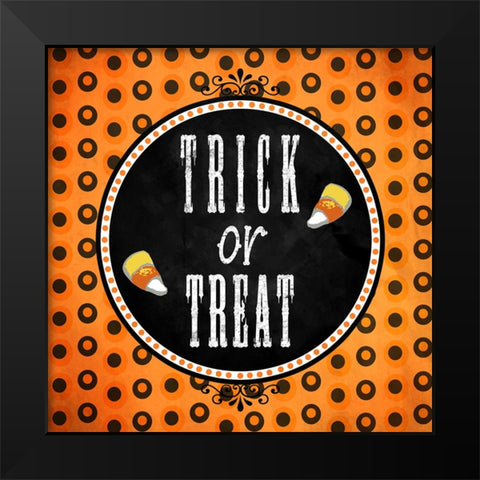 Trick Or Treat Black Modern Wood Framed Art Print by Wade, Valarie