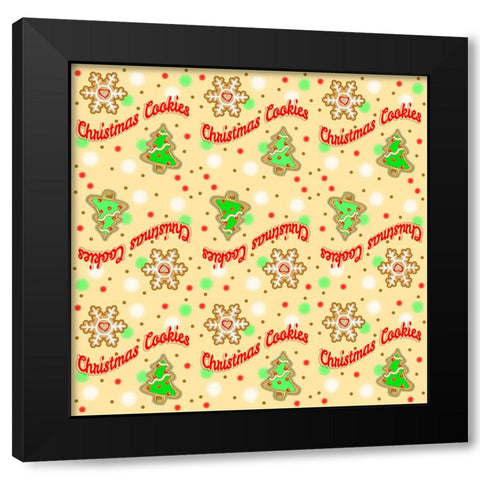 Christmas Cookies Paper Black Modern Wood Framed Art Print with Double Matting by Wade, Valarie