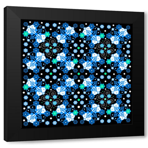 Fancy Flakes Black Modern Wood Framed Art Print with Double Matting by Wade, Valarie