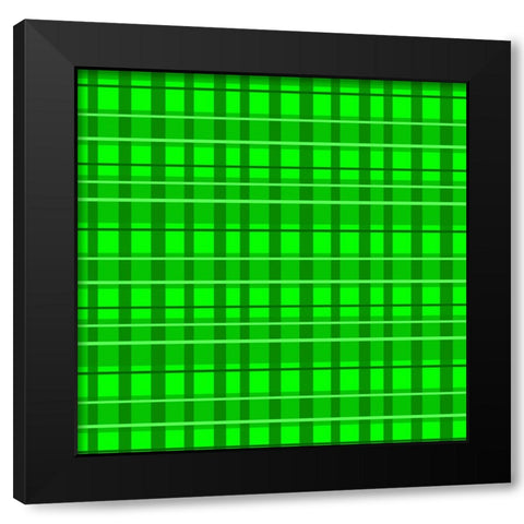 Green Plaid Black Modern Wood Framed Art Print by Wade, Valarie