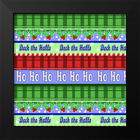Holiday Pattern plaid Black Modern Wood Framed Art Print by Wade, Valarie