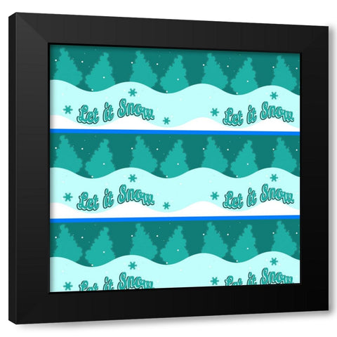 Let it Snow Paper Black Modern Wood Framed Art Print by Wade, Valarie