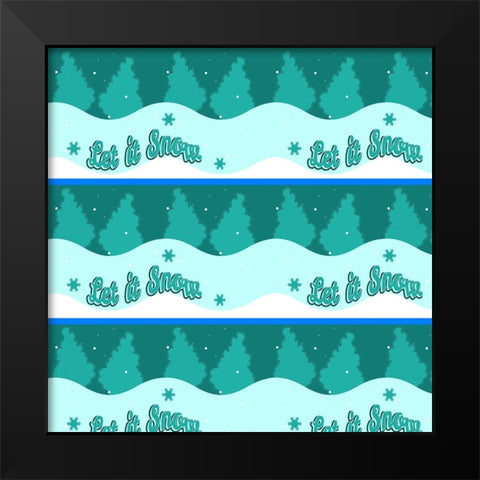 Let it Snow Paper Black Modern Wood Framed Art Print by Wade, Valarie