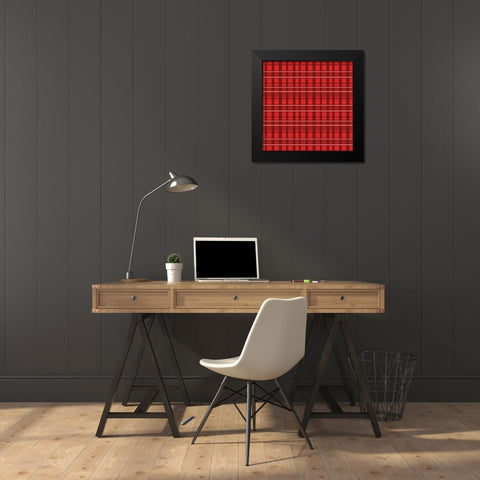 Red Plaid Black Modern Wood Framed Art Print by Wade, Valarie